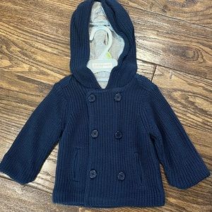 NWT Infant outerwear - Navy Blue Hooded Sweater - Size 3-6 mo